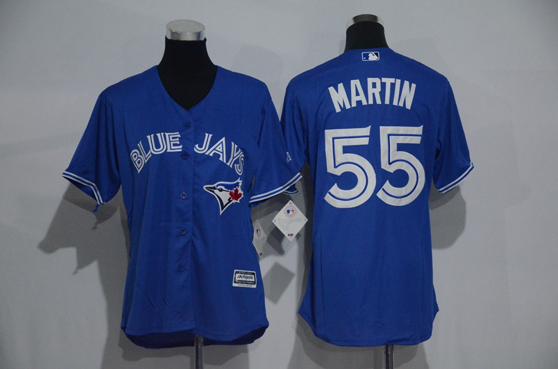 Womens 2017 MLB Toronto Blue Jays #55 Martin Blue Jerseys->->Women Jersey